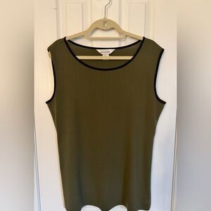 Misook Olive Green Knit Shell NWOT